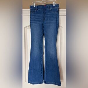SPANX Blue Pull-On Flare Denim
